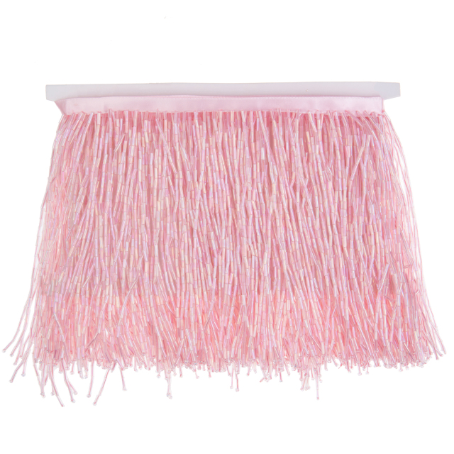 6 Inch 15cm Pink Beaded Fringe Trim
