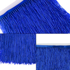 6 Inch 15cm Blue Beaded Fringe Trim