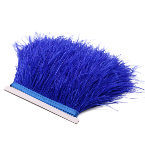 3-4 Inches Blue Ostrich Feather Trim