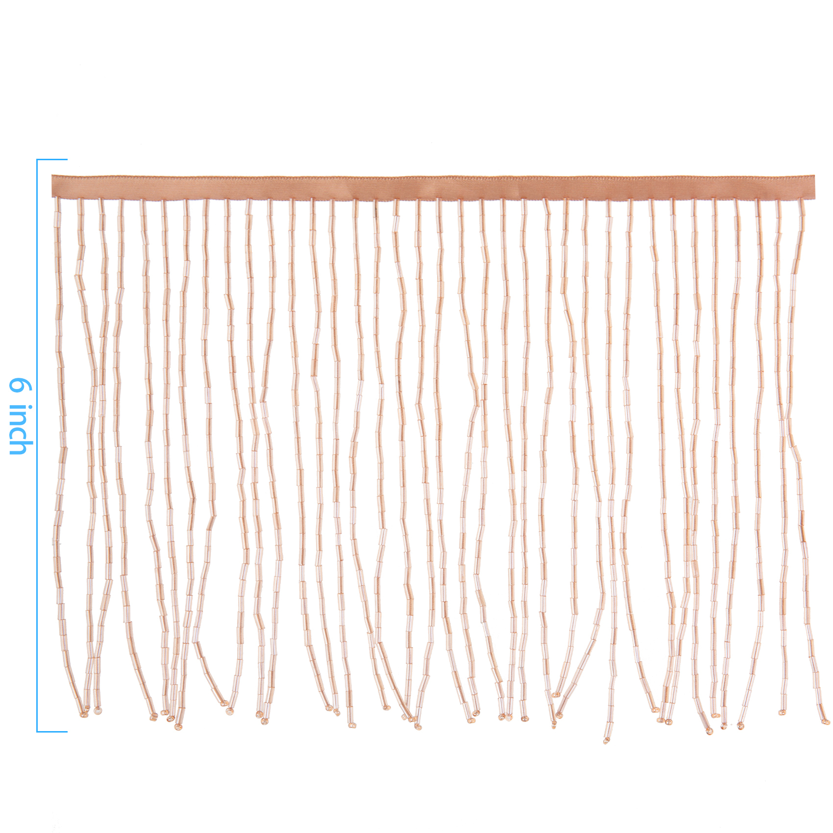 6 Inch 15cm Champagne Beaded Fringe Trim