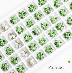 Peridot Leaf Shape Pointback Rhinestones