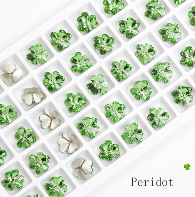 Peridot Leaf Shape Pointback Rhinestones