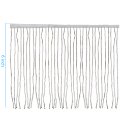 6 Inch 15cm Silver Beaded Fringe Trim