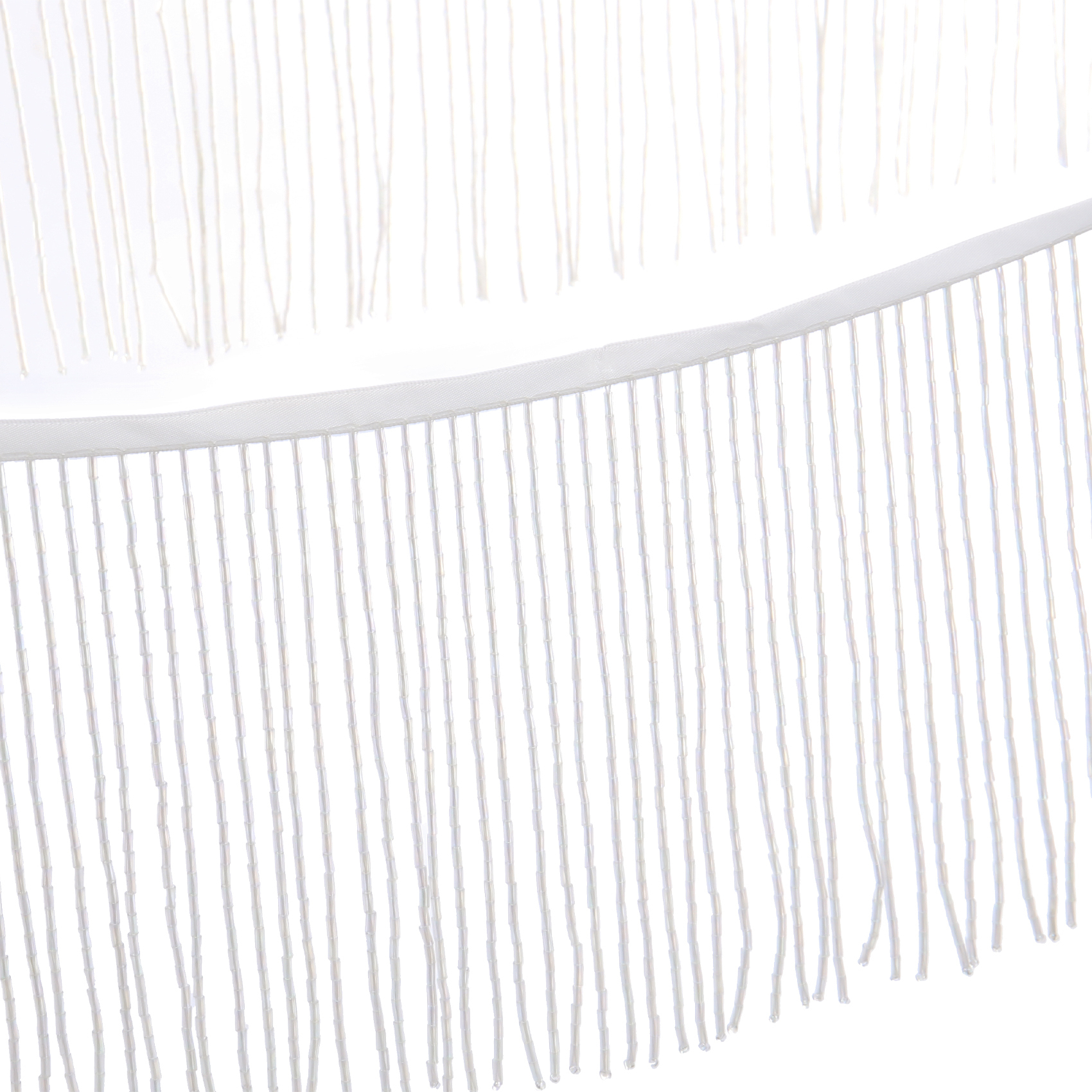 6 Inch 15cm White AB Beaded Fringe Trim