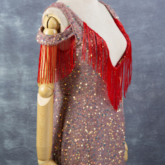 6 Inch 15cm Red Beaded Fringe Trim