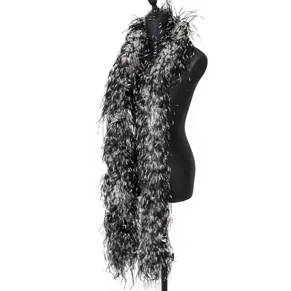 6Plys Double Color (Black+White) Ostrich Feather Boa