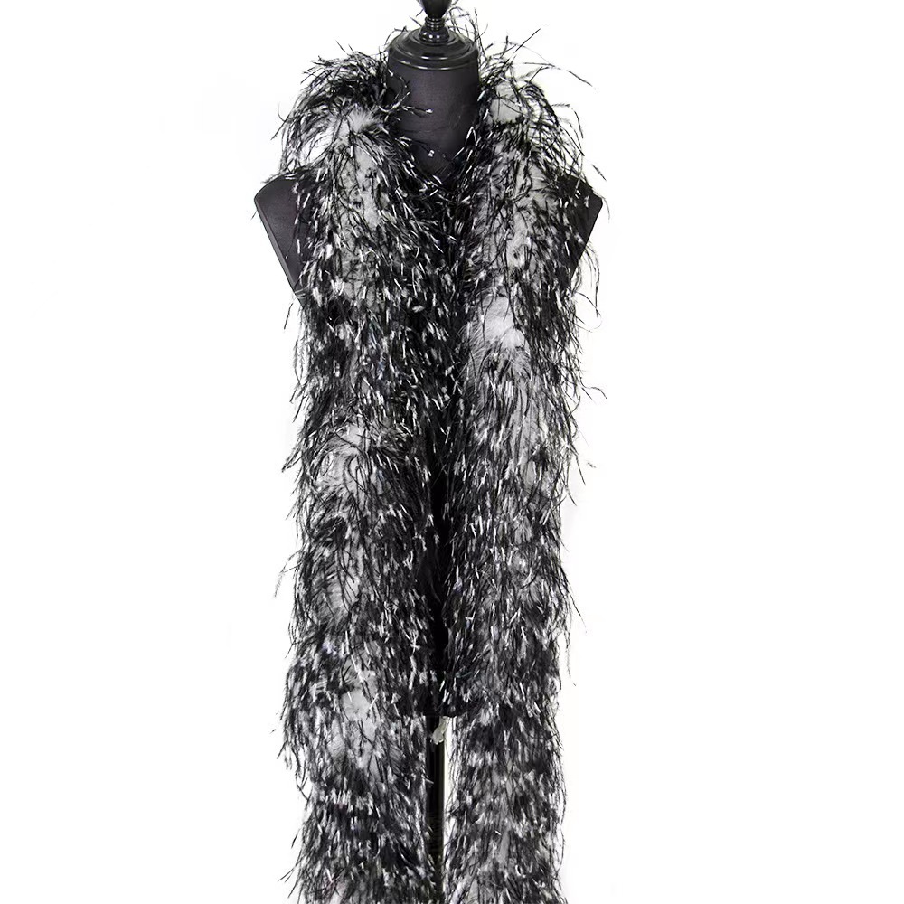 6Plys Double Color (Black+White) Ostrich Feather Boa