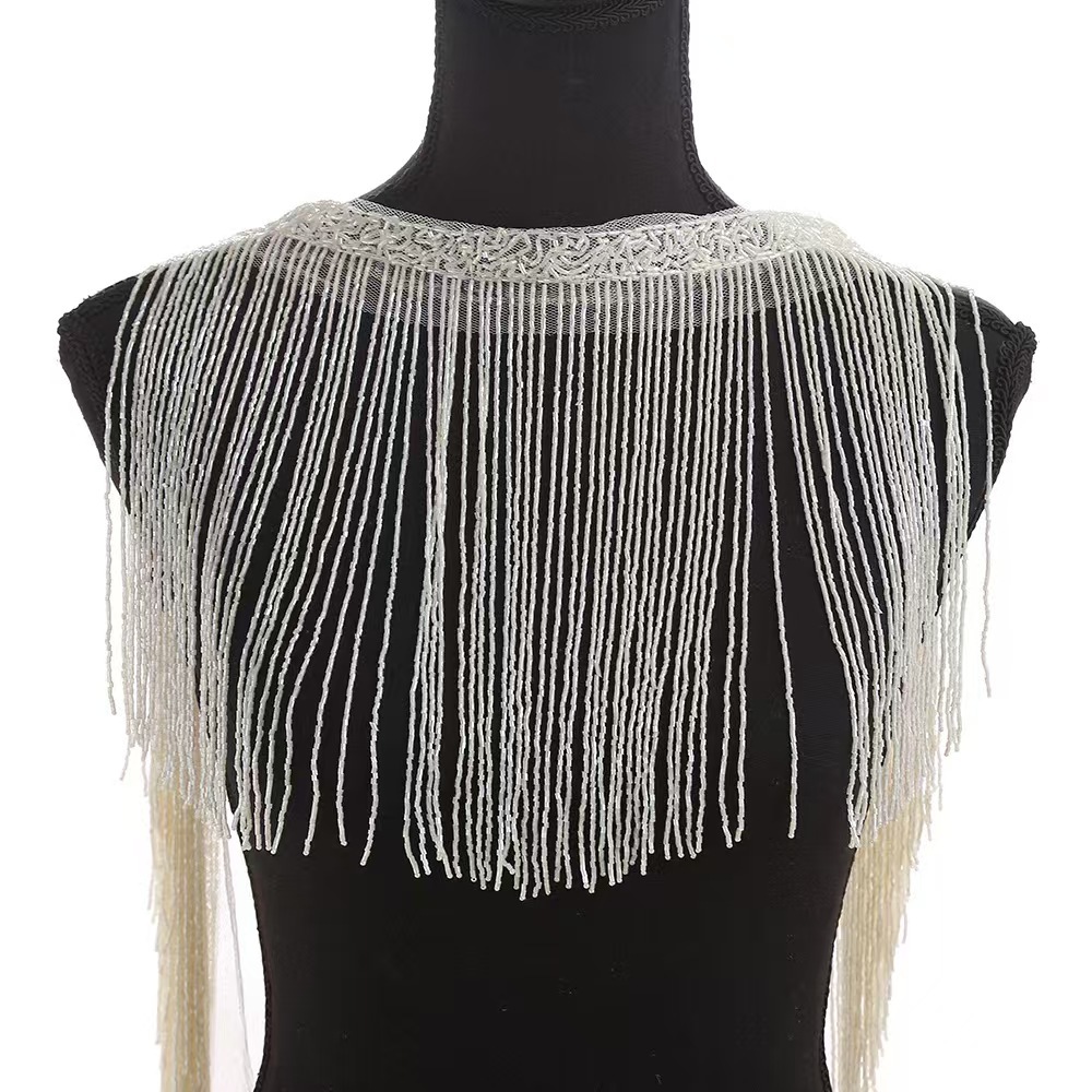 Fashion glass chain tassel chain jewelry DIY handmade belt shoulder strap clothing nail bead accessories