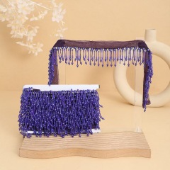 Handmade bead woven ribbon tassel clothing accessories short hanging bead tassel bead lace