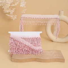 Handmade bead woven ribbon tassel clothing accessories short hanging bead tassel bead lace