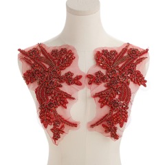 Fashion Light Luxury Handmade Diamond Inlay Flower Stickers DIY Bead Cloth Stickers For Wedding Dress