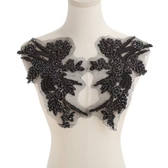 Fashion Light Luxury Handmade Diamond Inlay Flower Stickers DIY Bead Cloth Stickers For Wedding Dress