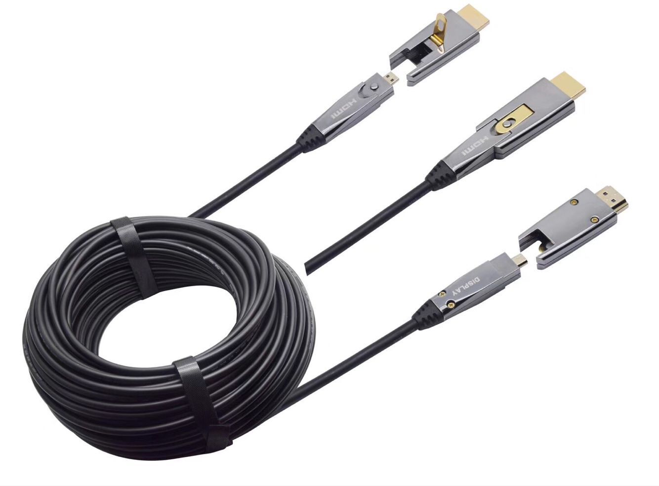 Premium Fiber Optic HDMI 2.1 Cable (AOC) .10m-100m Long-Distance Performance,Detachable Connector (D to D ) for pipe installation ,  8K@60Hz, 4K@120Hz