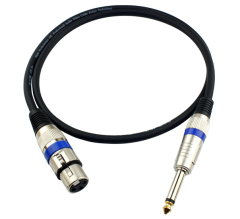 Entry level 1/4" TS to XLR Female Microphone Cable - 26AWG OFC & Double Shielding for Studio & Stage Applications