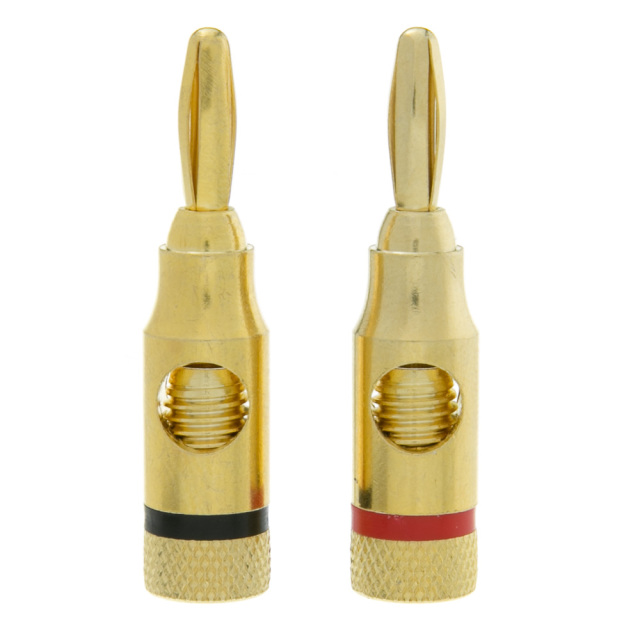 Gold Plated Speaker Banana Plugs, Open Screw Type, for Speaker Wire, Home Theater, Wall Plates - Premium Connectivity for Superior Audio Performance,2 Piece