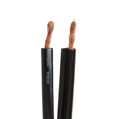 Premium Performance HiFi Speaker Wire Cable, Bare Copper Conductor, Round/Square Design, CL2 Rated PVC, Black - Audio Cable for Home Theater, HiFi, and Surround Sound Systems