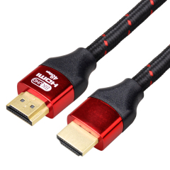 Certified HDMI 2.1 Cable with Zinc Alloy Connector & Cotton Mesh - Ultra HD 8K@60Hz, 4K@120Hz, 48Gbps Bandwidth for Home Theater, Gaming, and Professional AV Systems