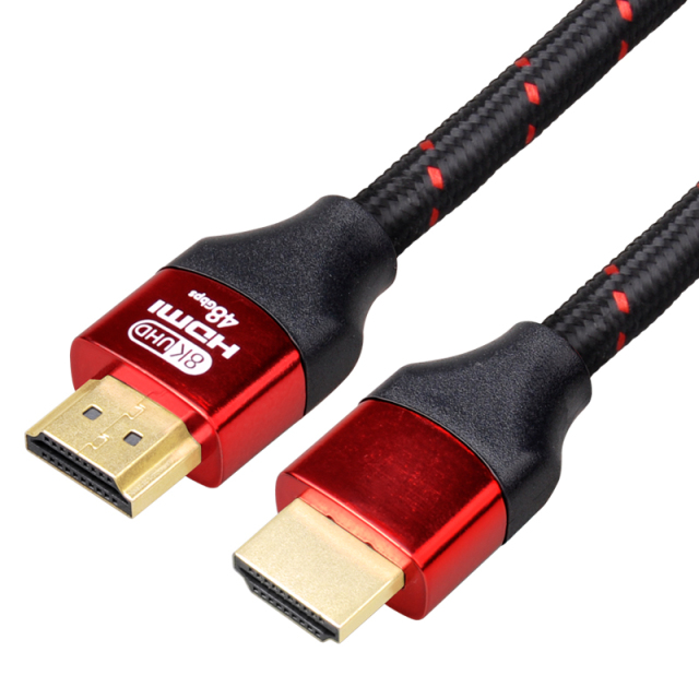 Certified HDMI 2.1 Cable with Zinc Alloy Connector & Cotton Mesh - Ultra HD 8K@60Hz, 4K@120Hz, 48Gbps Bandwidth for Home Theater, Gaming, and Professional AV Systems