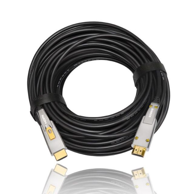 Premium Fiber Optic HDMI 2.1 Cable (AOC) .10m-100m Long-Distance Performance,Detachable Connector (D to D ) for pipe installation ,  8K@60Hz, 4K@120Hz