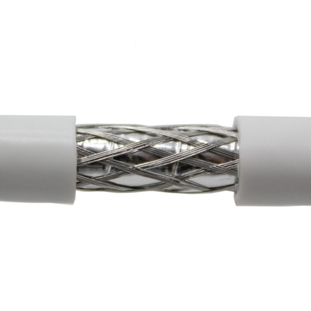 RG6 18AWG Coaxial Cable, Double Shielded, 75 OHM, White, Spool - High-Performance Cable for Satellite, Cable TV, and Broadband Applications