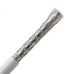 RG6 18AWG Coaxial Cable, Double Shielded, 75 OHM, White, Spool - High-Performance Cable for Satellite, Cable TV, and Broadband Applications