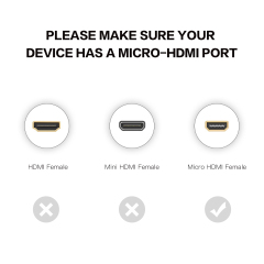 HDMI 2.0 Cable, HDMI to Micro HDMI with Aluminum Shell - Ultra HD 4K@60Hz, 18Gbps Bandwidth, Slim Design (OD4.8mm) for Cameras, Laptops, and Portable Devices