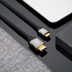 HDMI 2.0 Cable, HDMI to Mini HDMI with Aluminum Shell - Ultra HD 4K@60Hz, 18Gbps Bandwidth, Slim Design (OD4.8mm) for Cameras, Laptops, and Portable Devices
