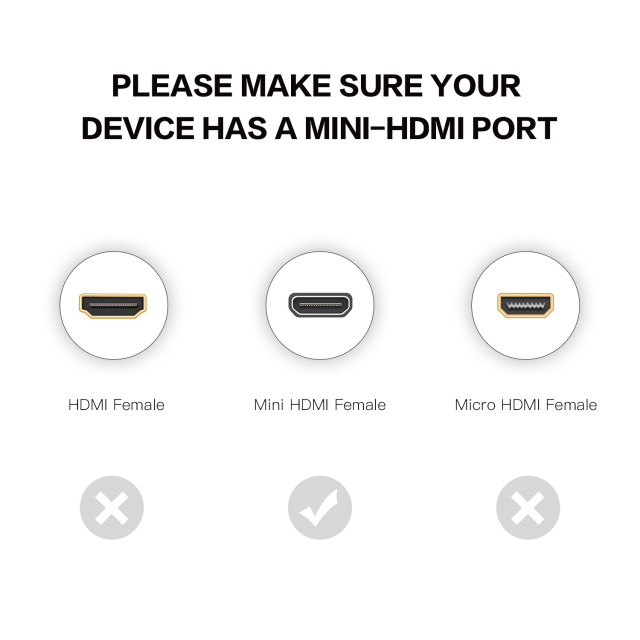 HDMI 2.0 Cable, HDMI to Mini HDMI with Aluminum Shell - Ultra HD 4K@60Hz, 18Gbps Bandwidth, Slim Design (OD4.8mm) for Cameras, Laptops, and Portable Devices