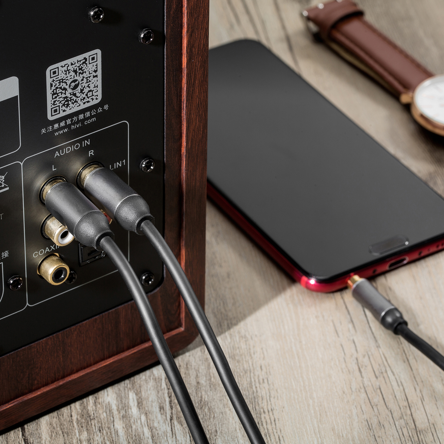 High-End 2RCA to 3.5mm Stereo Cable with Aluminum Shell - Premium Audio Cable for Home Theater, Hi-Fi Systems, and Professional Audio Setups