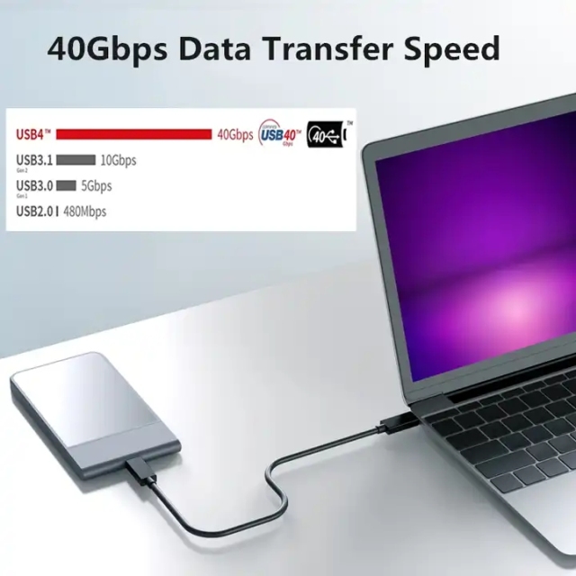 USB-IF Certified High end USB4.0 Cable – 40Gbps High-Speed Data Transfer, 240W Power Delivery, 8k @60hz video Output ,Coaxial Cable Wire, Cypress CPD2103 E-Marker for Enhanced Performance