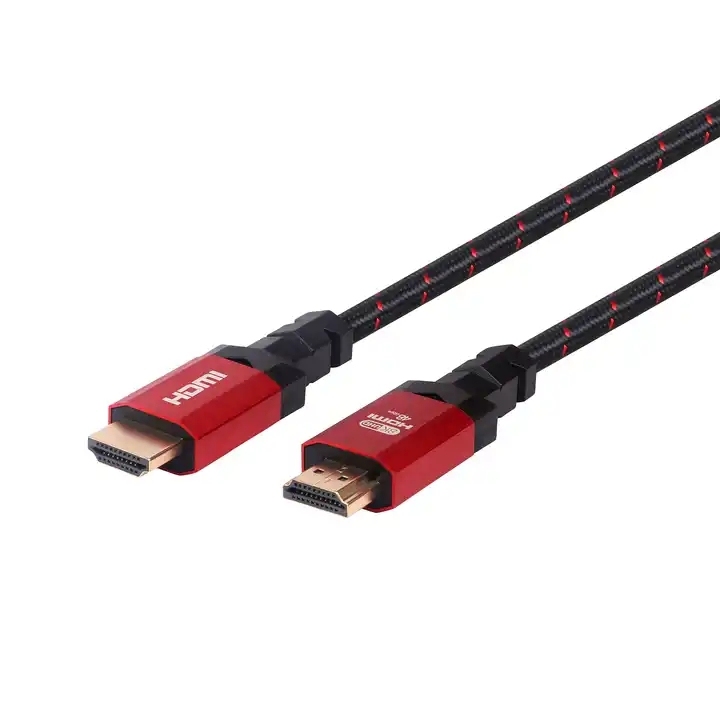 Certified Snug-Fit HDMI 2.1 Cable with Aluminum Shell and Cotton Mesh Sleeve - Durable and High-Performance for 8K@60Hz, 4K@120Hz, 48Gbps Bandwidth