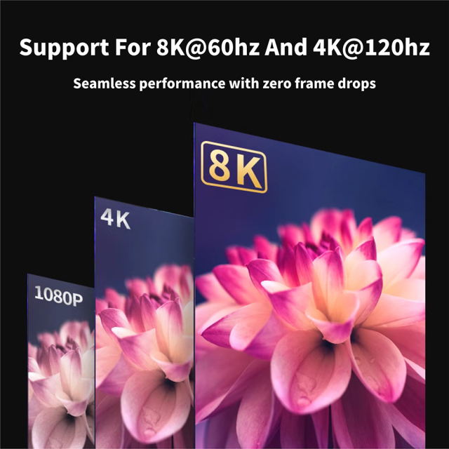 Certified HDMI 2.1 Cable with Zinc Alloy Connector & Nylon Sleeve - Ultra HD 8K@60Hz, 4K@120Hz, 48Gbps Bandwidth for Home Theater, Gaming, and Professional AV Systems
