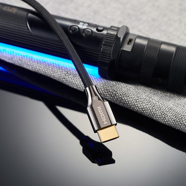 Certified HDMI 2.1 Cable with Zinc Alloy Connector & Nylon Sleeve - Ultra HD 8K@60Hz, 4K@120Hz, 48Gbps Bandwidth for Home Theater, Gaming, and Professional AV Systems