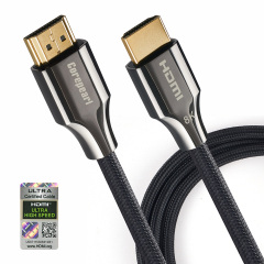 Certified HDMI 2.1 Cable with Zinc Alloy Connector & Nylon Sleeve - Ultra HD 8K@60Hz, 4K@120Hz, 48Gbps Bandwidth for Home Theater, Gaming, and Professional AV Systems