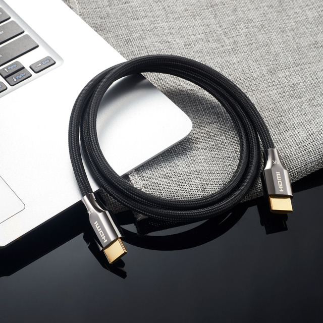 Certified HDMI 2.1 Cable with Zinc Alloy Connector & Nylon Sleeve - Ultra HD 8K@60Hz, 4K@120Hz, 48Gbps Bandwidth for Home Theater, Gaming, and Professional AV Systems