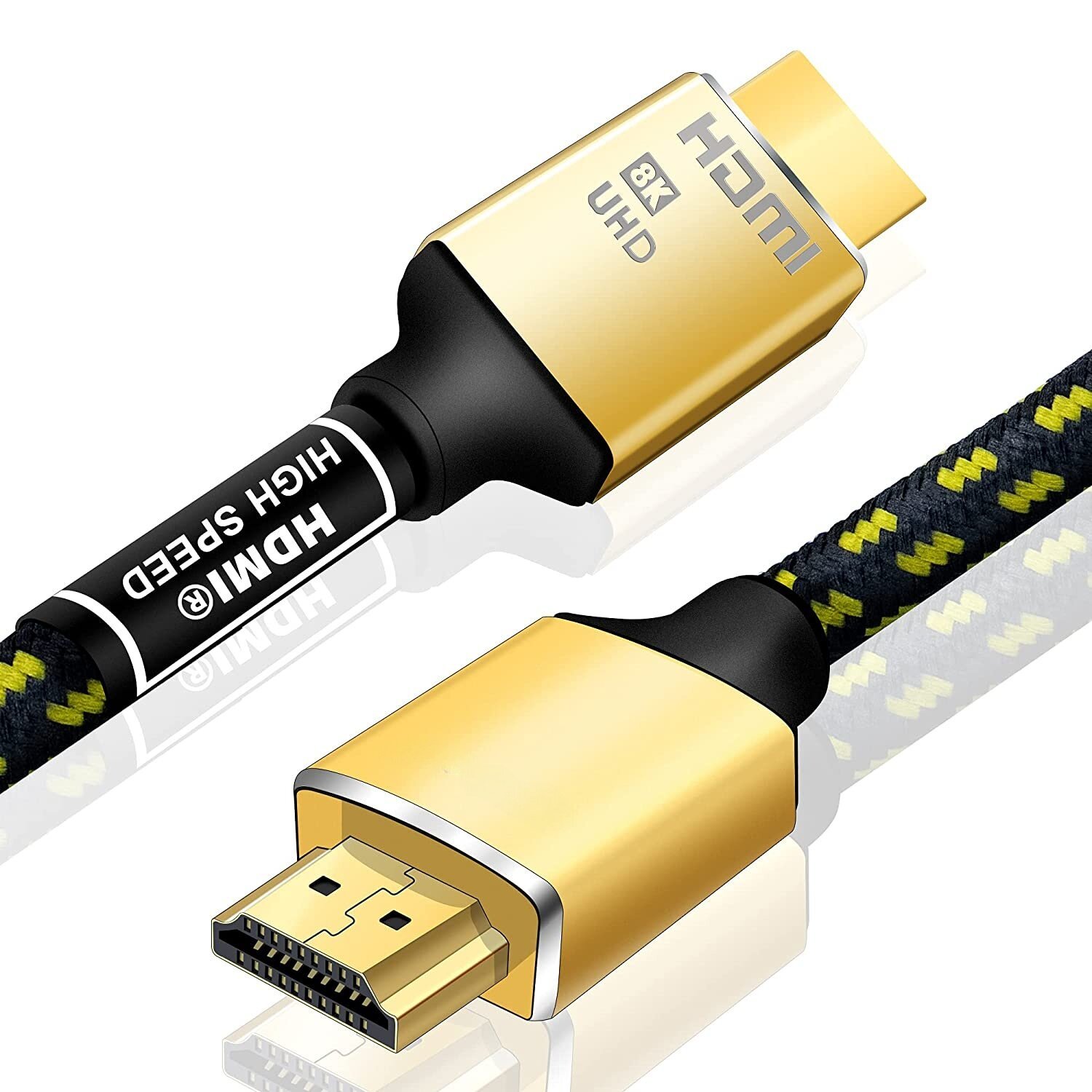 Certified HDMI 2.1 Cable with High-End Aluminum Shell - Ultra HD 8K@60Hz, 4K@120Hz, 48Gbps Bandwidth for Home Theater, Gaming, and Professional AV Systems