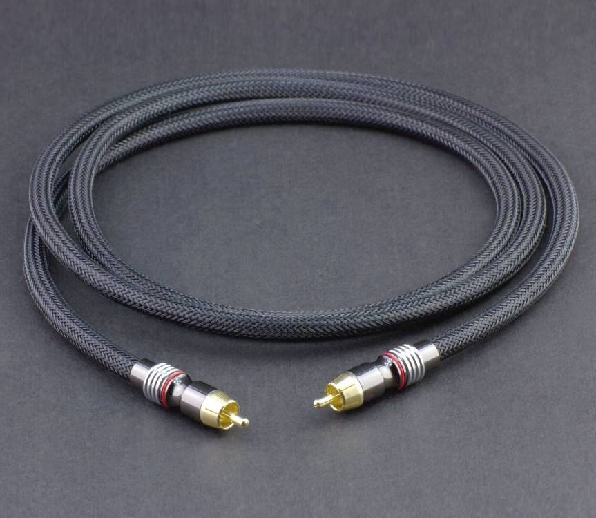 High-End RCA to RCA Subwoofer Cable with Nylon Sleeve - Premium Audio Cable for Home Theater, Hi-Fi Systems, and Professional Audio Setups