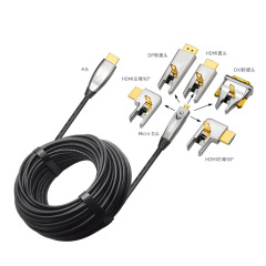 Premium Fiber Optic HDMI 2.1 Cable (AOC) .10m-100m Long-Distance Performance ,Detachable Connector (A to D ) for pipe installation ,,  8K@60Hz, 4K@120Hz