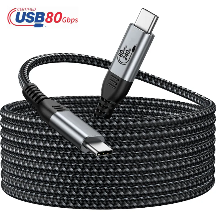 USB-IF Certified High end USB4.0 Cable – 80Gbps Ultra-High-Speed Data Transfer, 240W Power Delivery, 16K @60Hz Video Output, Coaxial Cable, Cypress CPD2103 E-Marker