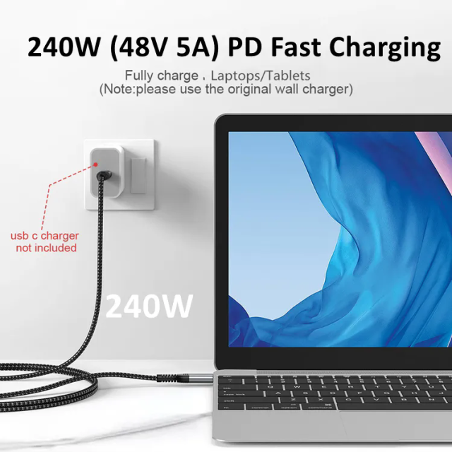 USB-IF Certified High end USB4.0 Cable – 80Gbps Ultra-High-Speed Data Transfer, 240W Power Delivery, 16K @60Hz Video Output, Coaxial Cable, Cypress CPD2103 E-Marker