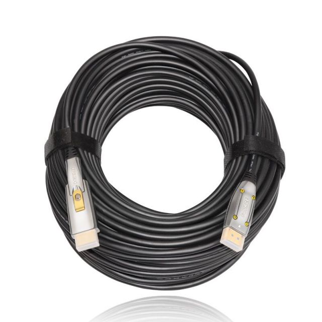 Premium Fiber Optic HDMI 2.1 Cable (AOC) .10m-100m Long-Distance Performance ,Detachable Connector (A to D ) for pipe installation ,,  8K@60Hz, 4K@120Hz