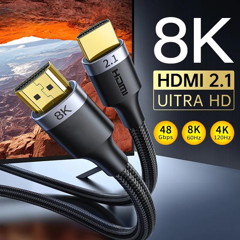 Certified HDMI 2.1 Cable with Aluminum Shell - Durable and High-Performance for 8K@60Hz, 4K@120Hz, 48Gbps Bandwidth