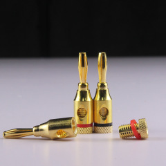 Gold Plated Speaker Banana Plugs, Open Screw Type, for Speaker Wire, Home Theater, Wall Plates - Premium Connectivity for Superior Audio Performance,2 Piece