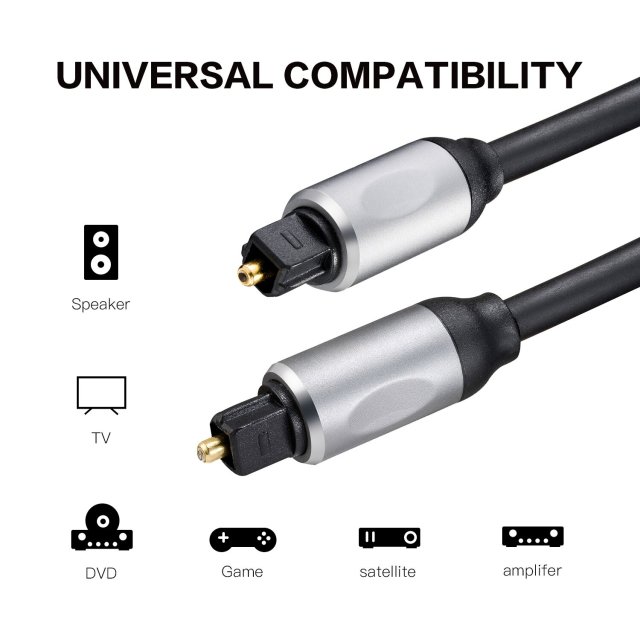 Premium Toslink Digital Optical Audio Cable with Aluminum Shell - High-Speed Lossless Audio for Home Theater, Soundbars & Gaming