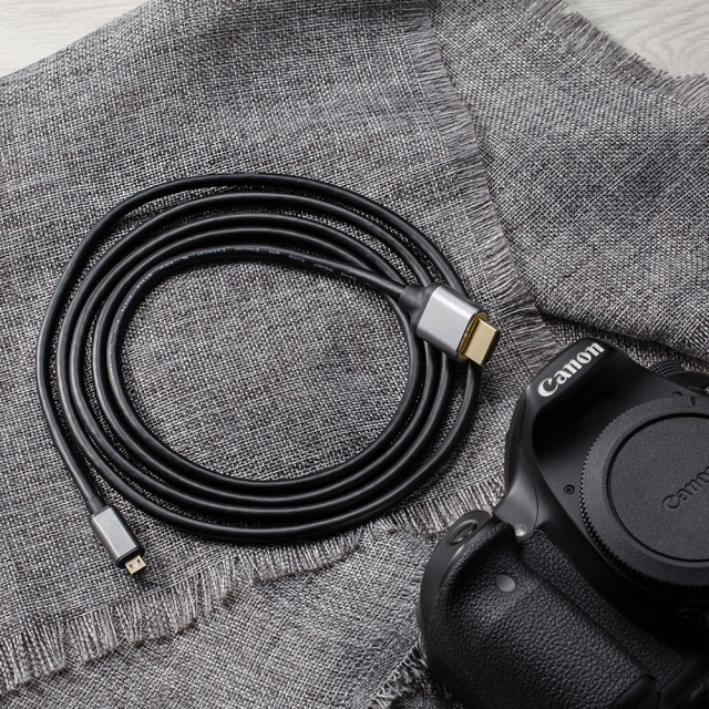 HDMI 2.0 Cable, HDMI to Micro HDMI with Aluminum Shell - Ultra HD 4K@60Hz, 18Gbps Bandwidth, Slim Design (OD4.8mm) for Cameras, Laptops, and Portable Devices