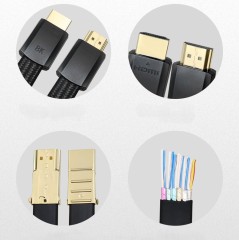 Flat HDMI 2.1 Cable with Molding Connector - Ultra-Thin, Flexible, and High-Performance for 8K@60Hz, 4K@120Hz, 48Gbps Bandwidth