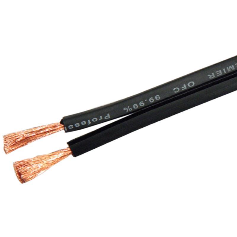 Premium Performance HiFi Speaker Wire Cable, Bare Copper Conductor, Round/Square Design, CL2 Rated PVC, Black - Audio Cable for Home Theater, HiFi, and Surround Sound Systems