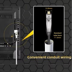 Premium Fiber Optic HDMI 2.1 Cable (AOC) .10m-100m Long-Distance Performance ,Detachable Connector (A to D ) for pipe installation ,,  8K@60Hz, 4K@120Hz