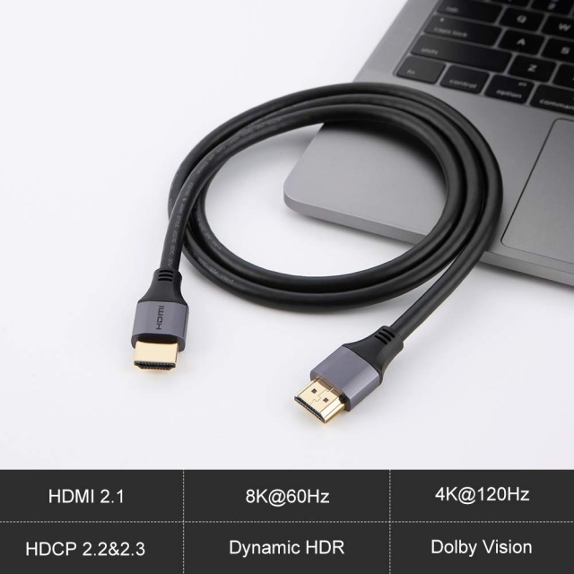 Certified HDMI 2.1 Cable with Aluminum Shell - Durable and High-Performance for 8K@60Hz, 4K@120Hz, 48Gbps Bandwidth