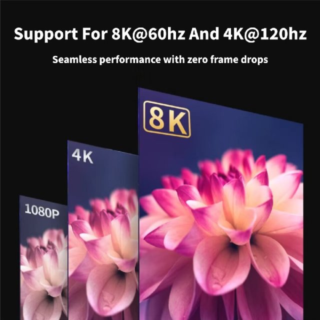 Certified HDMI 2.1 Cable with Aluminum Shell - Ultra HD 8K@60Hz, 4K@120Hz, 48Gbps Bandwidth for Home Theater, Gaming, and Professional AV Systems